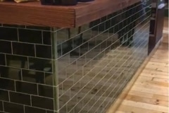 6"x3" olive green bar front tiles