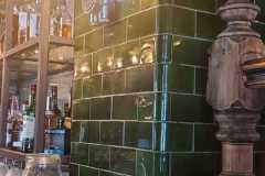 6"x3" olive tiles showing curved corners