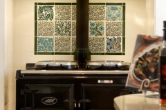 Aga panel - William De Morgan floral tiles