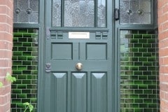 Mixed shades of olive porch entrance tiles