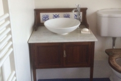 Wash stand incorporating William Morris floral tiles