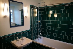 Emerald 6"x6" offset  plain tiles with dado border