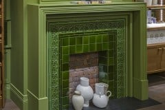 Olive fireplace tiles. Diptyque. Picture by Alex-Upton