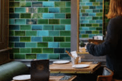 Debenham green blend tiles for restaurant