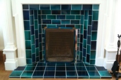 Debenham green blend fireplace tiles and hearth