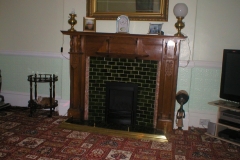 4"X2" dark olive fireplace tiles