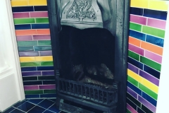 Bespoke coloured fireplace tiles
