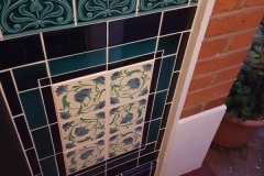 Marine porch tiles with tube-lined central panel