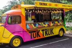 Bespoke colourful tiles for food truck
