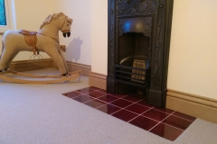 Victorian red fireplace floor hearth tiles