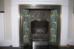 William De Morgan BBB tiles in turquoise
