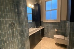 6"x2" stone tiles set in soldier style