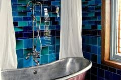 Debenham blue tiles using tiles of different sizes