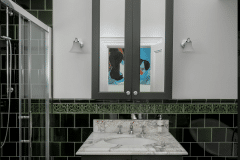 Dark olive tiles with tulip border