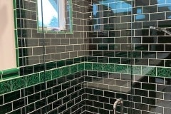 Emerald 6X3" tiles with tulip border and dado