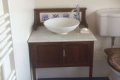 Wash stand incorporating William Morris floral tiles