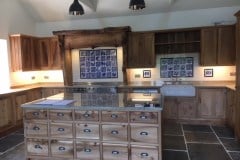Tin white tiles with William De Morgan blue decorative tiles
