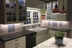 Bespoke kitchen tiles using decorative tiles