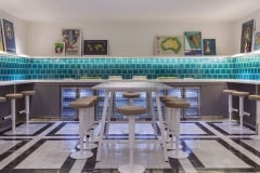 Turquoise tiles for VIP area\