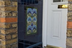 Deep Blue porch entrance with William De-Morgan Persian feature tiles