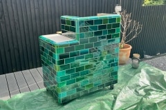 Debenham green blend pizza oven tiles