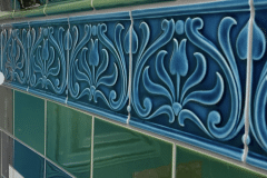 Marine tulip border. Tiled and photographed by Victorian tiled floors