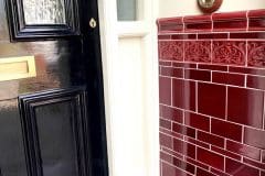 Burgundy Porch 5 with tulip border, skirting and dado