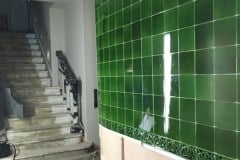 6"x6" Olive tiles in office entrance lobby