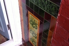 William Morris green daisies with tulip border and dado